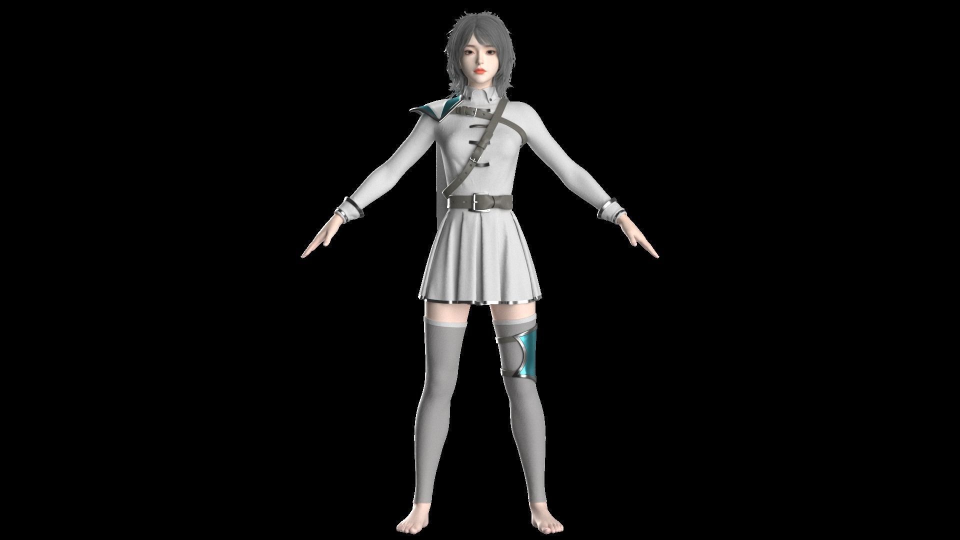 Female Outfit Marvelous Designer Project 3D model_7