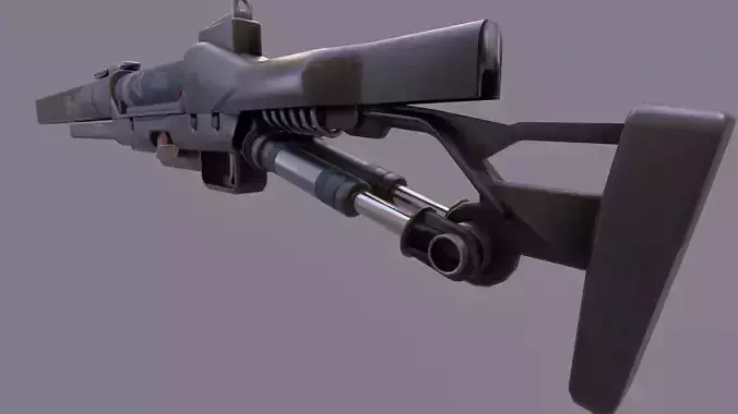 Railgun Heavy Riffle Lowpoly Low-poly 3D model