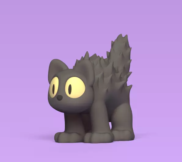 Scared Cat 3D print model