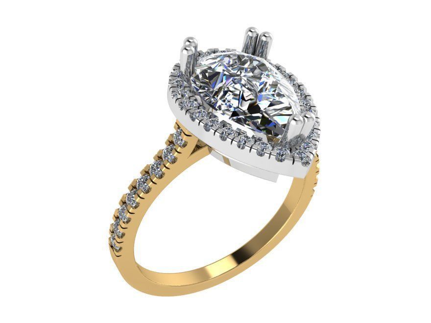 pear shape halo ring 392 3D print model_1
