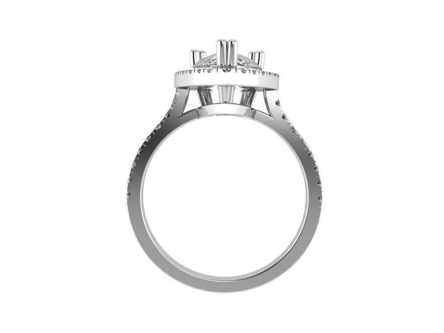 pear shape halo ring 392 3D print model_2