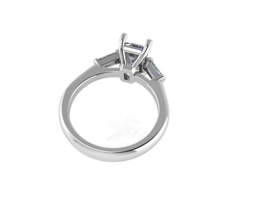 3 stone emerald ring 393 3D print model_2