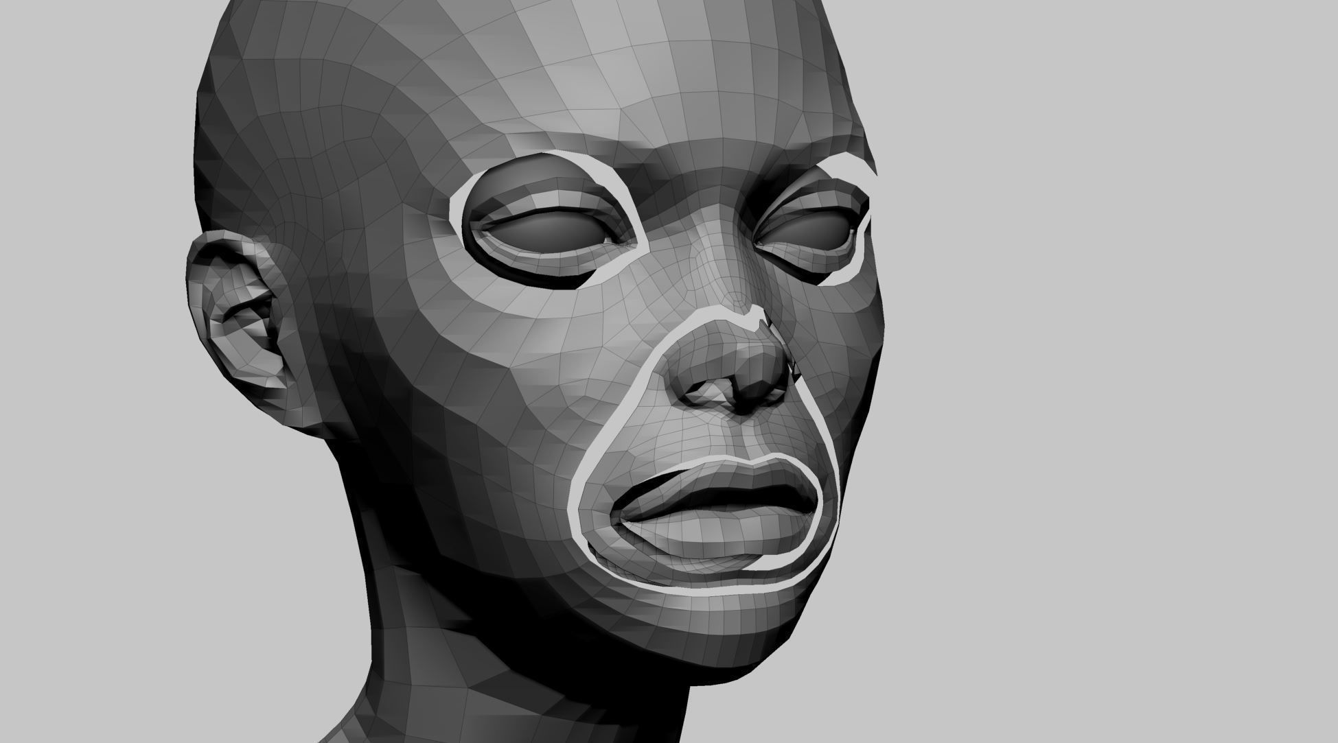 Stylized Head Basemesh A 3D model_11