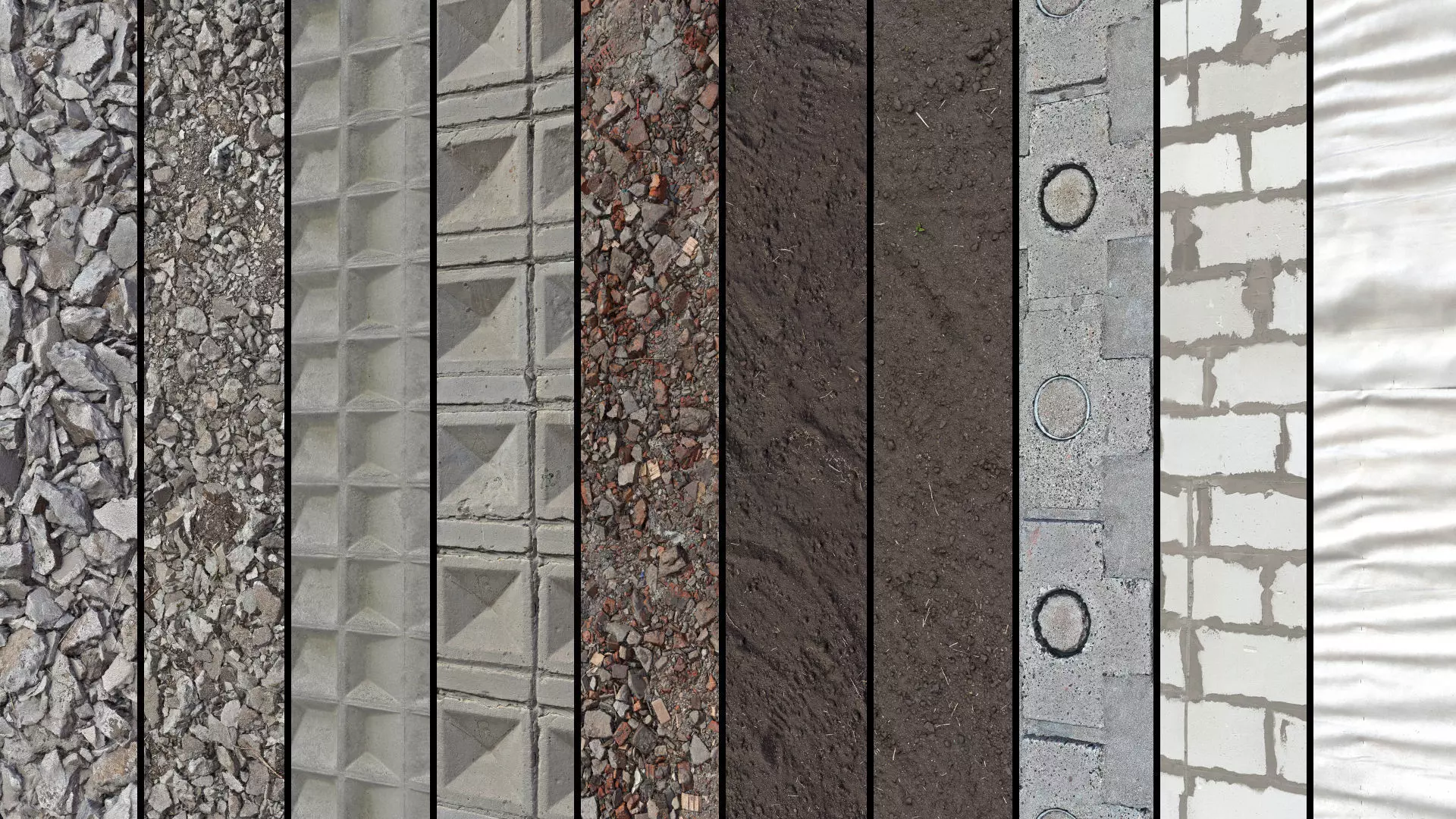 Floor and wall construction surfaces set1 UE Low-poly 3D model_0