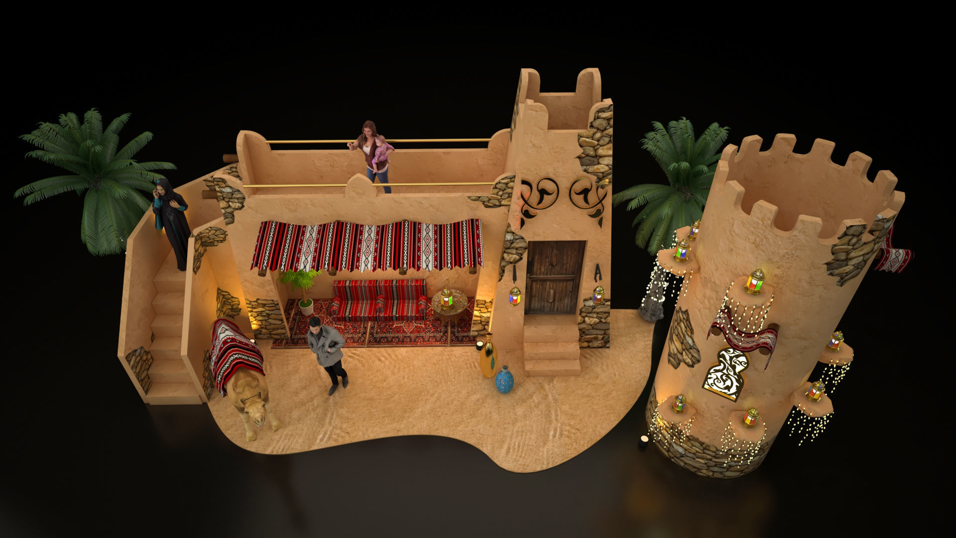 Ramadan Decoration Tower 3D model_1