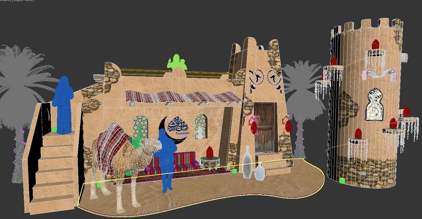 Ramadan Decoration Tower 3D model_3