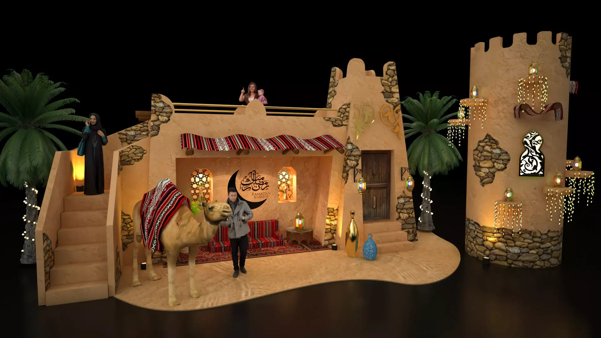 Ramadan Decoration Tower 3D model_0