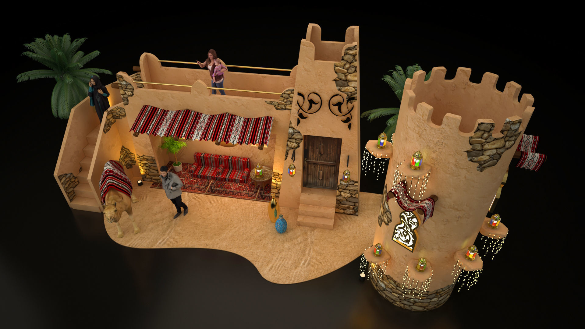 Ramadan Decoration Tower 3D model_2