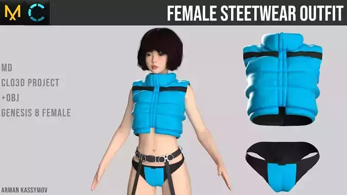 Female Cyberpunk Outfit Marvelous Designer