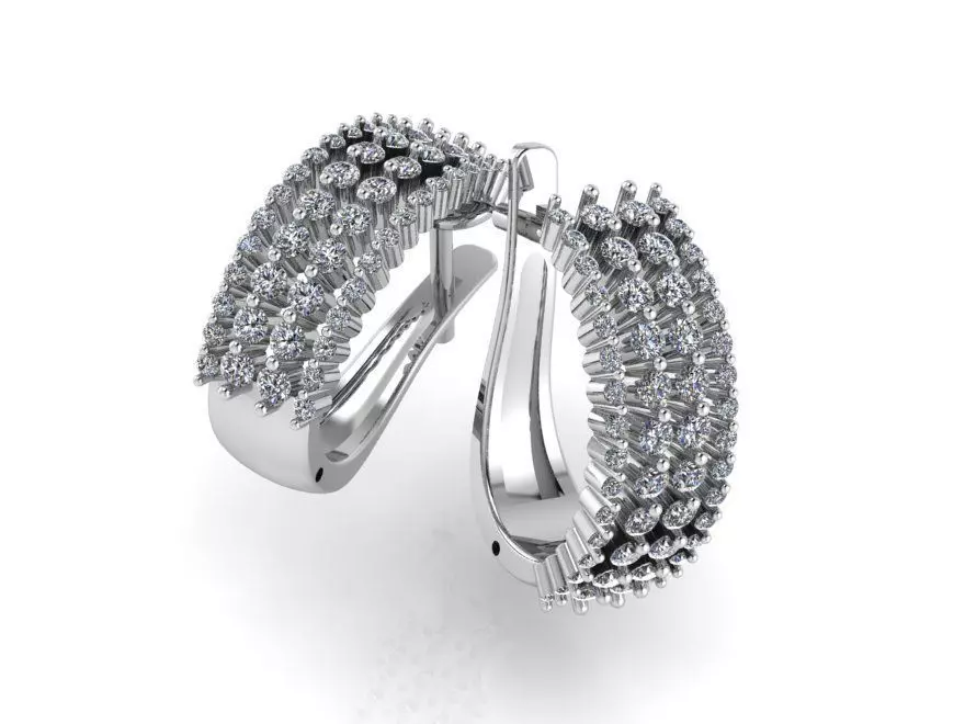 4 row basket seting earring 3D print model_0