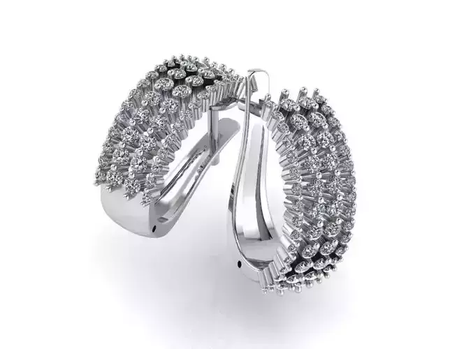 4 row basket seting earring 