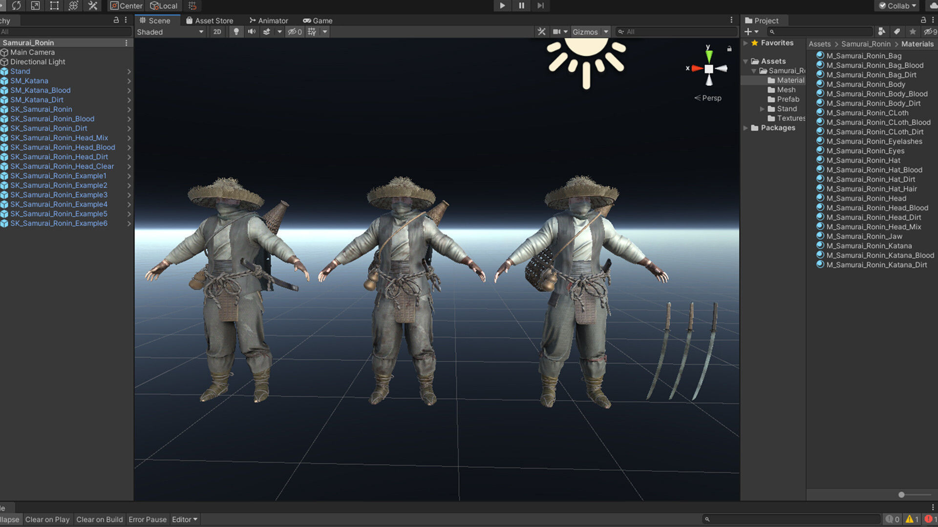 Samurai Low-poly 3D model_29