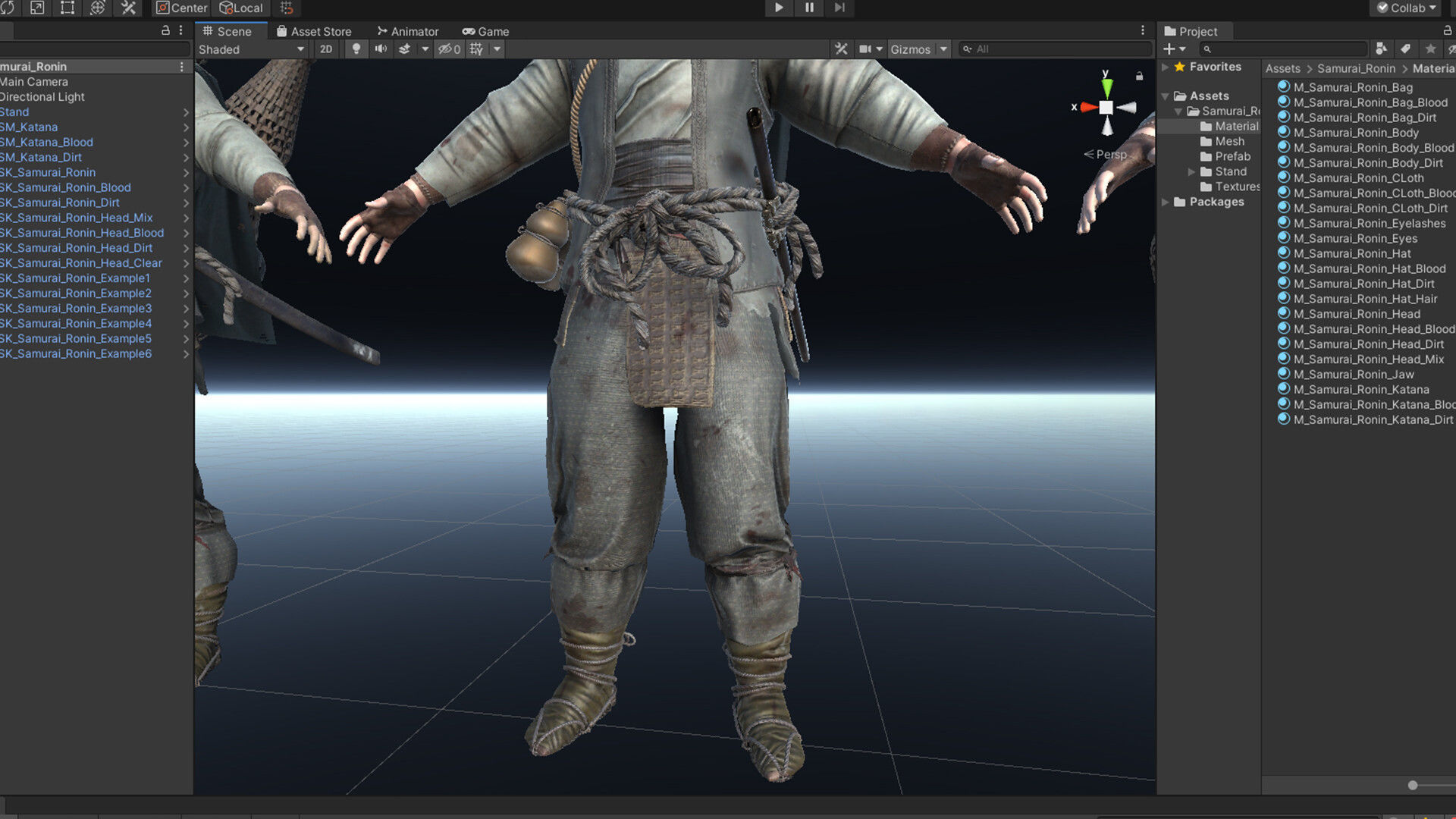 Samurai Low-poly 3D model_41