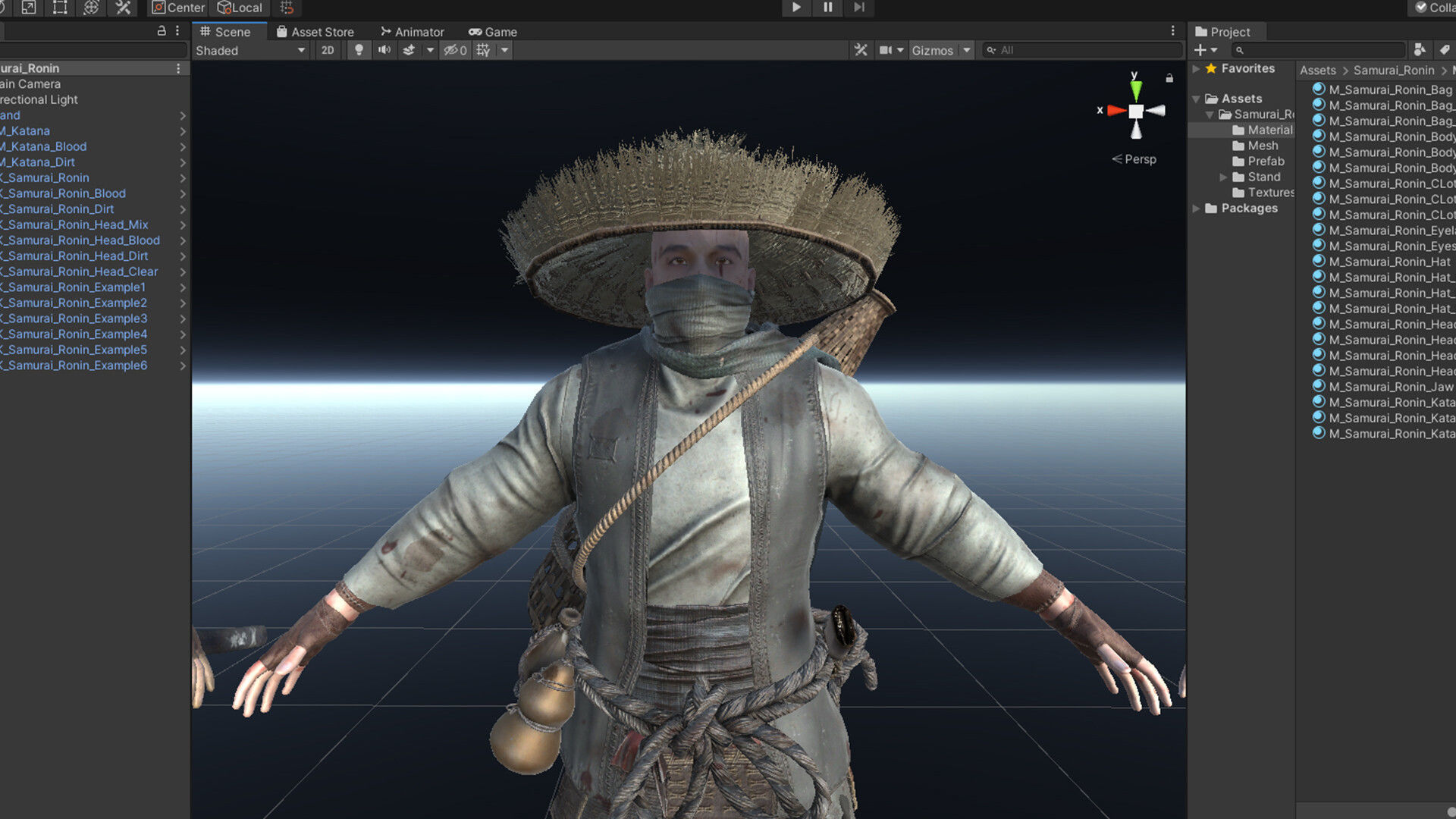 Samurai Low-poly 3D model_42