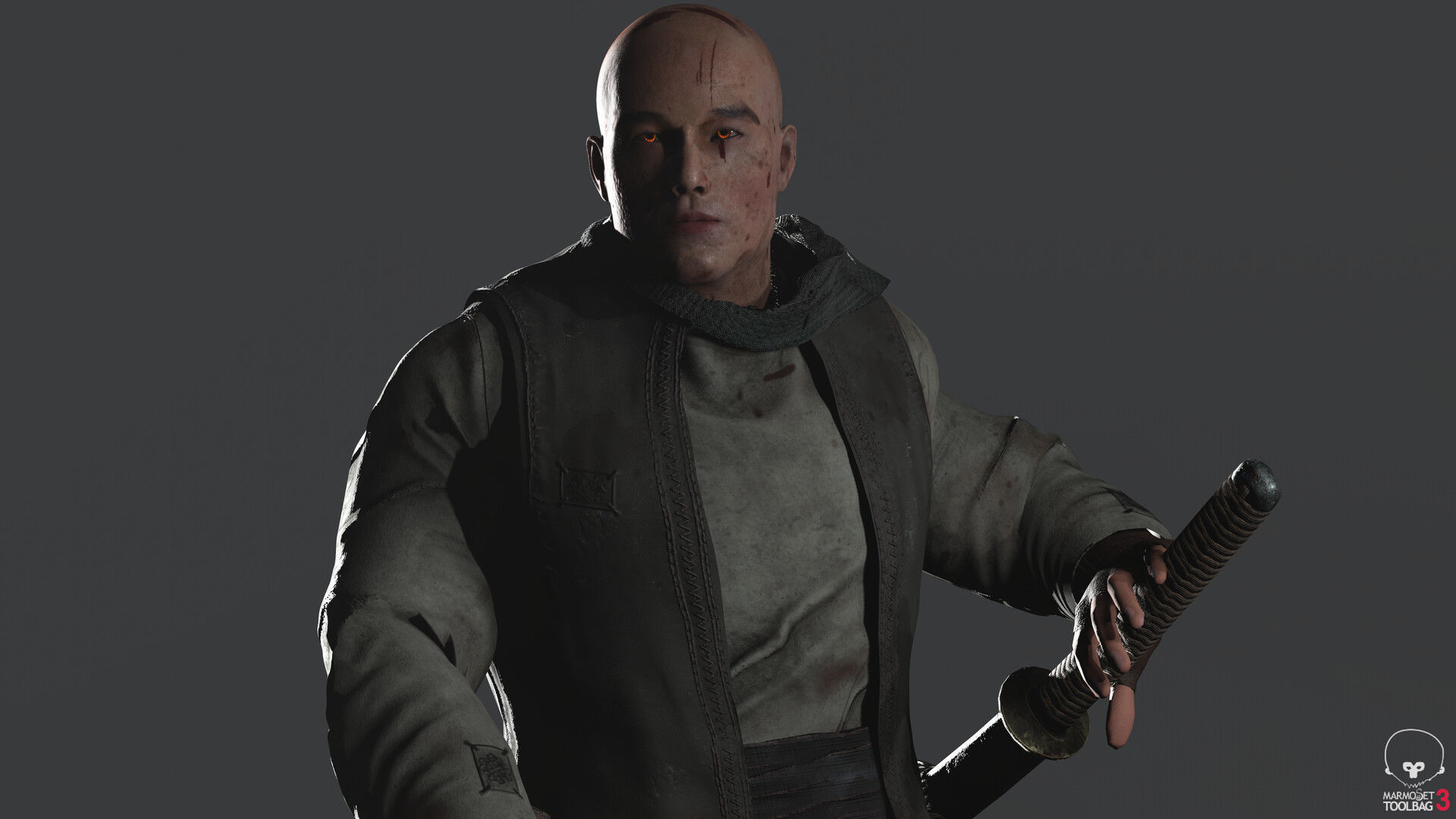 Samurai Low-poly 3D model_8