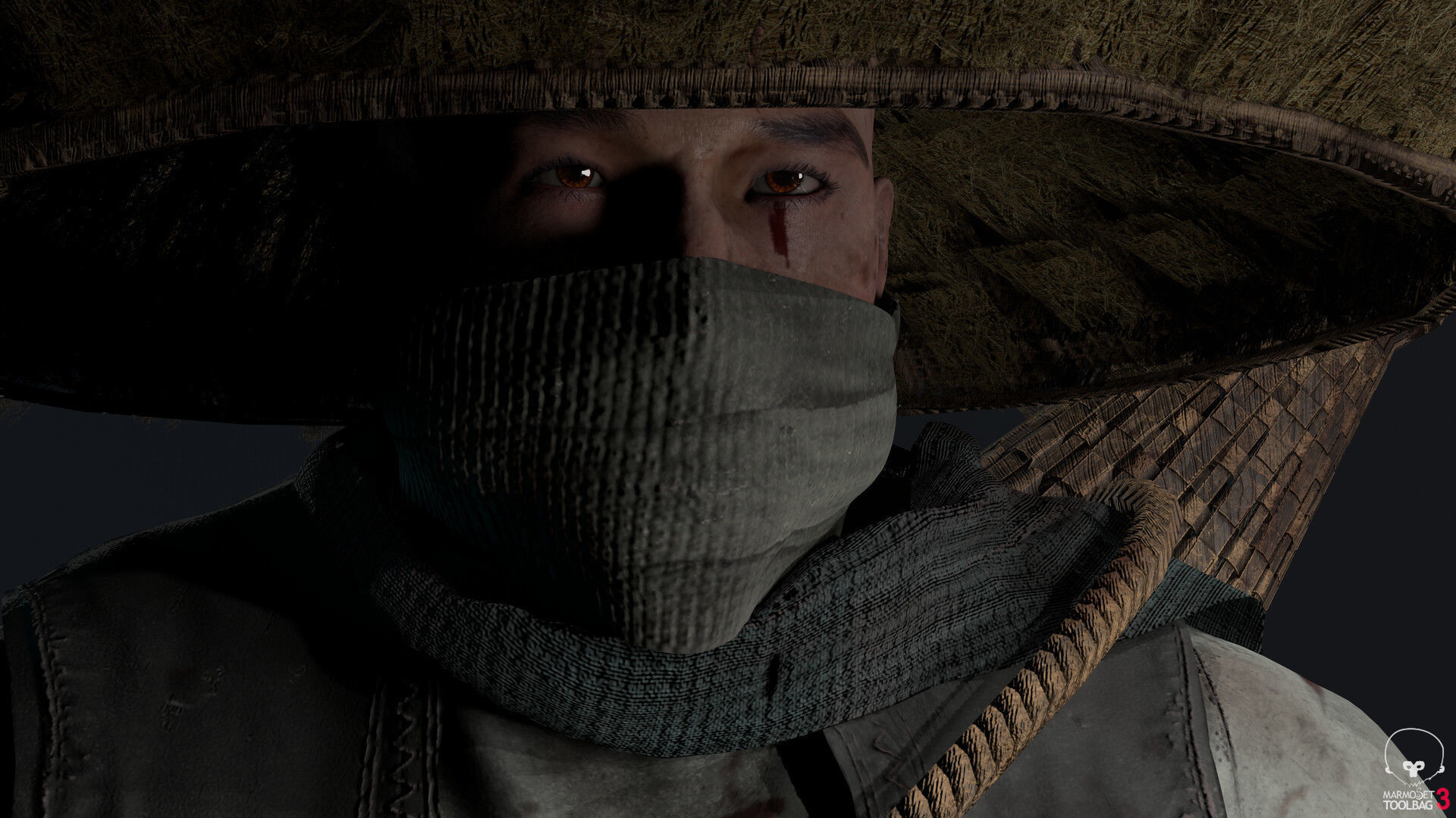 Samurai Low-poly 3D model_6