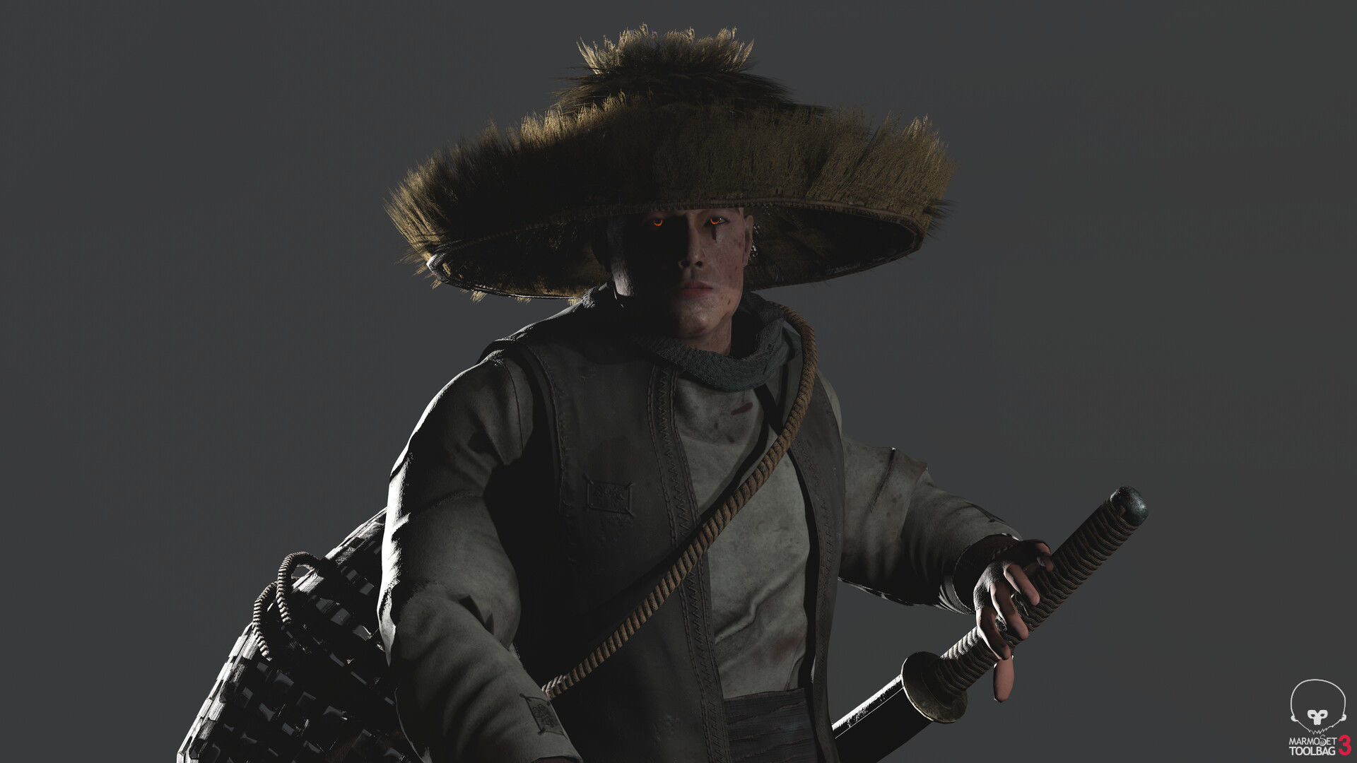 Samurai Low-poly 3D model_26