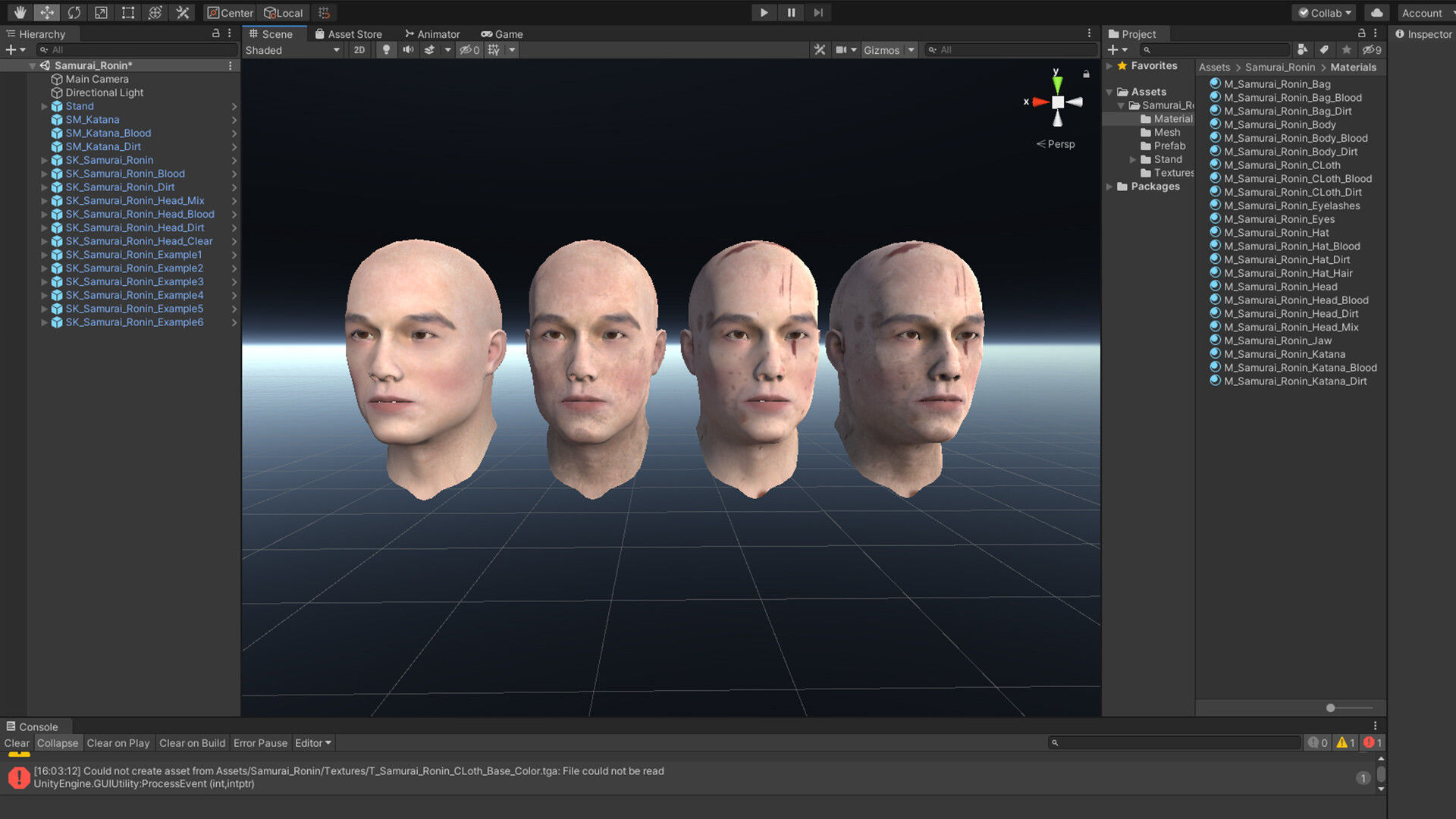 Samurai Low-poly 3D model_28