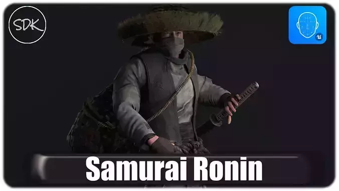 Samurai Low-poly 3D model