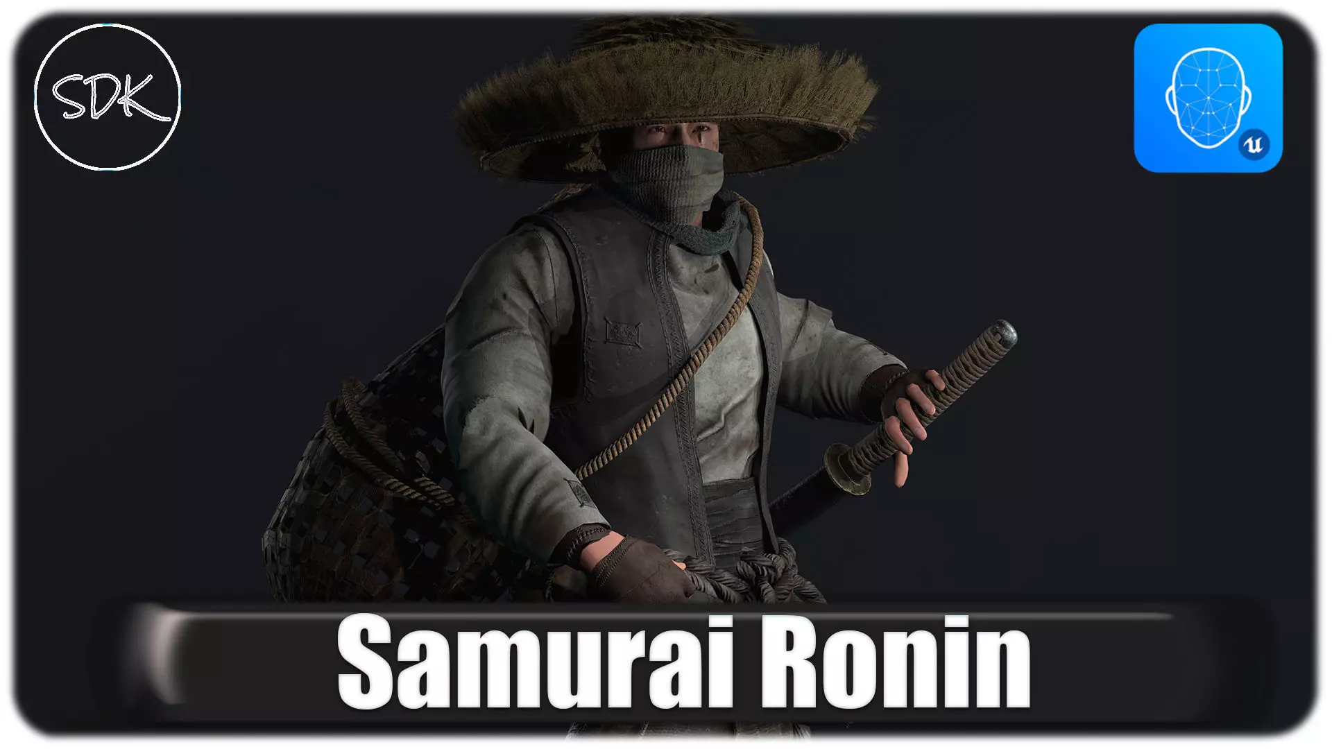 Samurai Low-poly 3D model_0