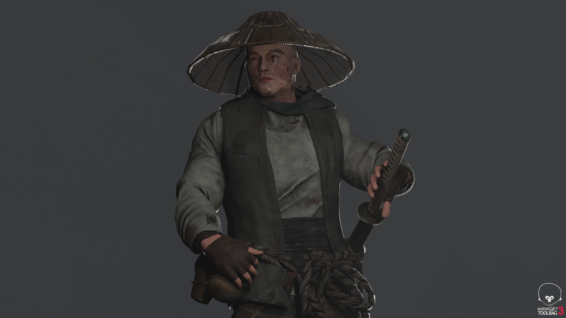 Samurai Low-poly 3D model_22