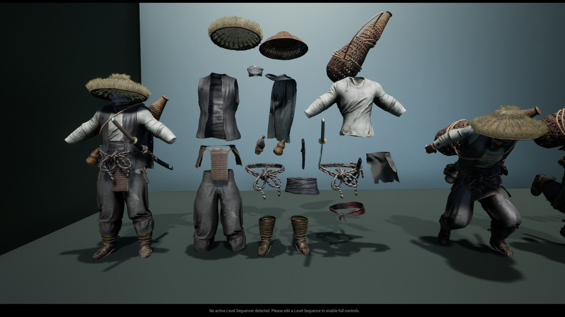 Samurai Low-poly 3D model_30