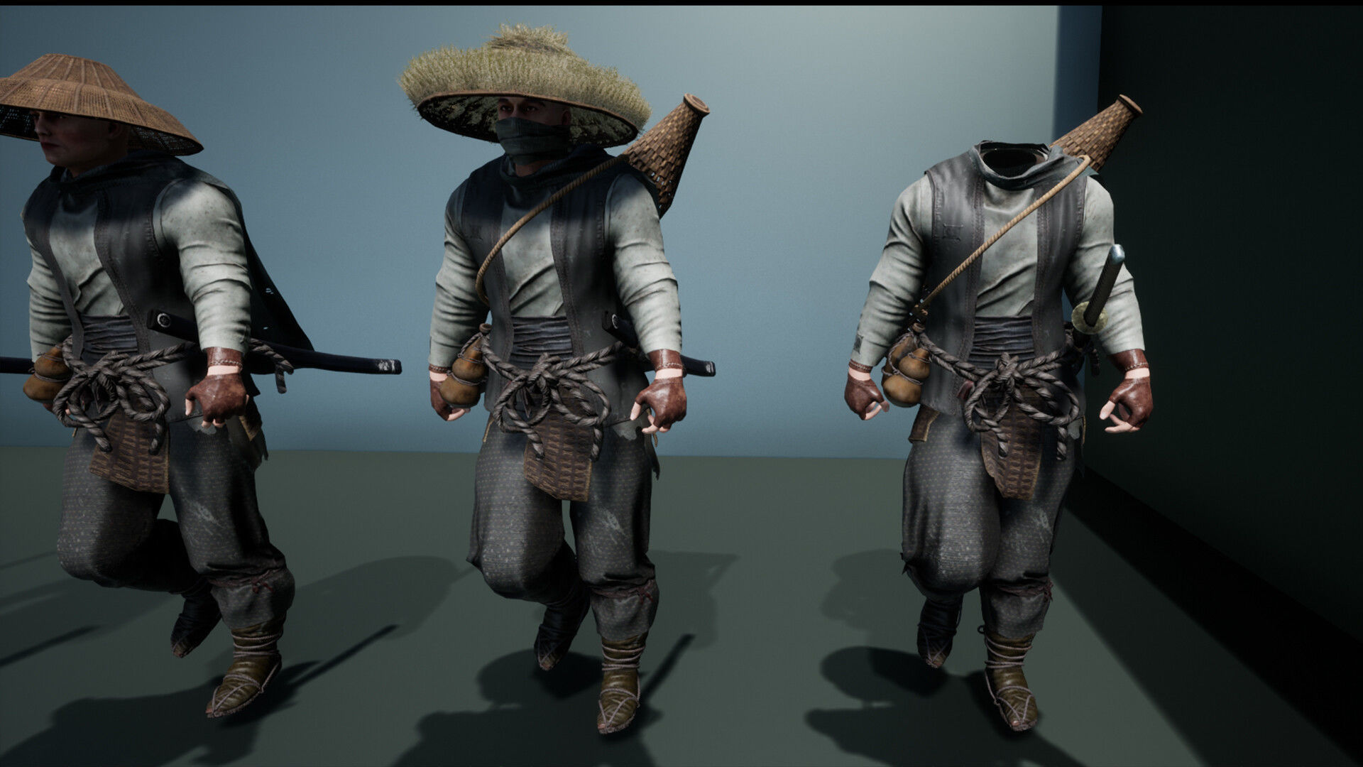 Samurai Low-poly 3D model_32