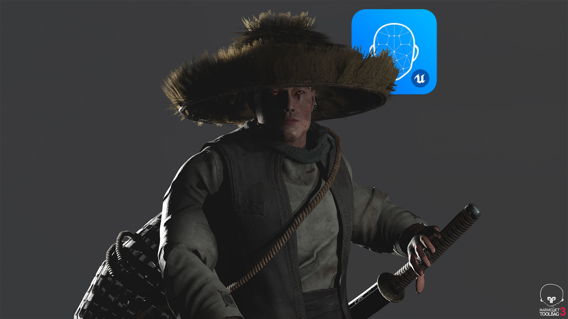 Samurai Low-poly 3D model_3