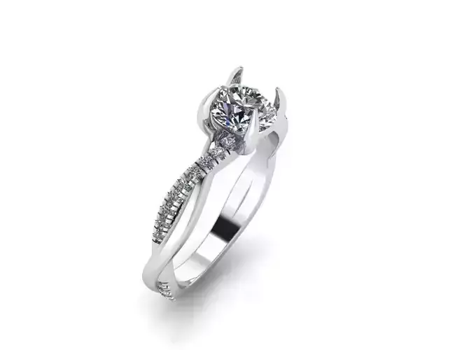 rounde eagle prong twisted ring 405