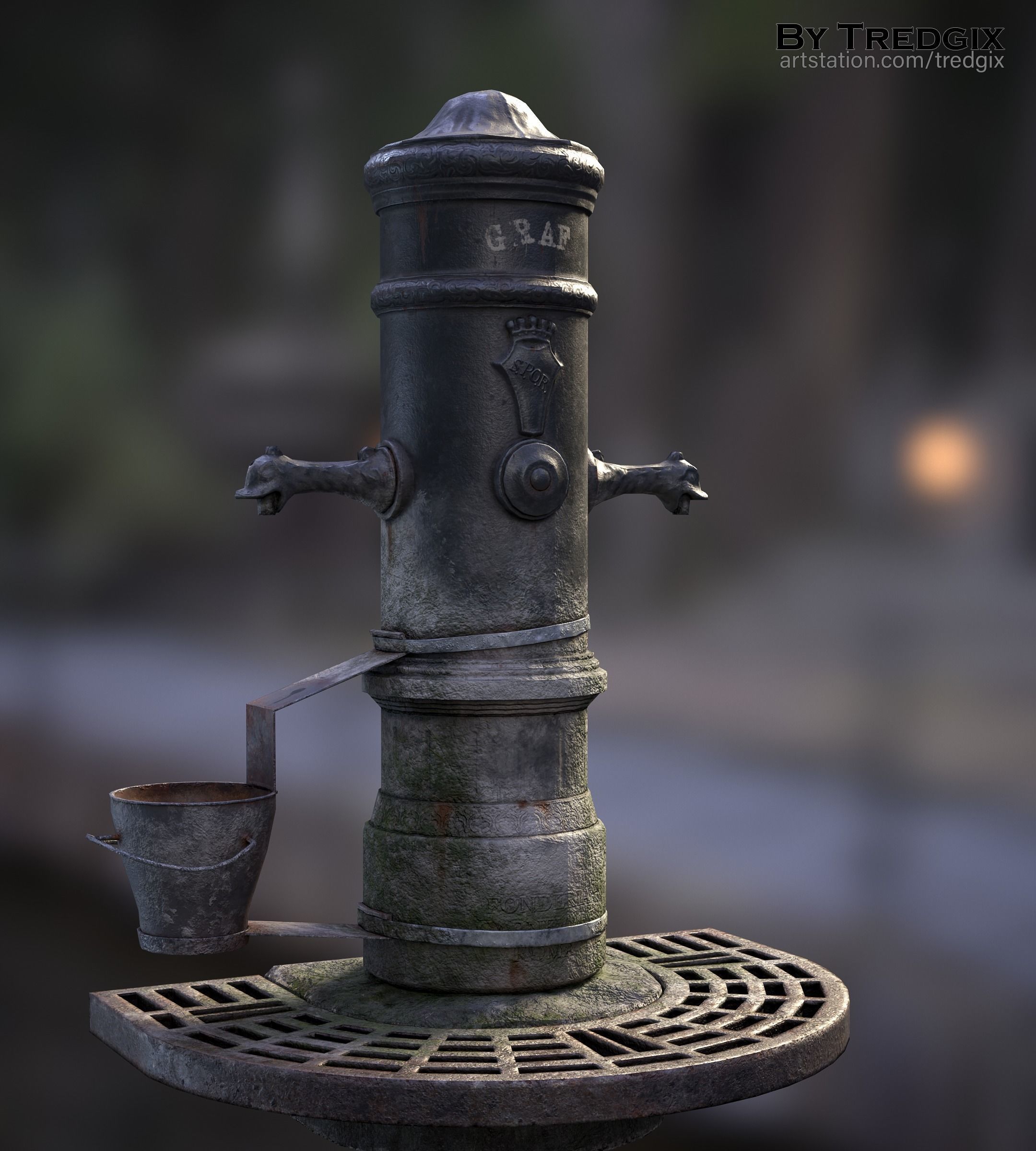 Nasone or Fontanella Low-poly 3D model_2