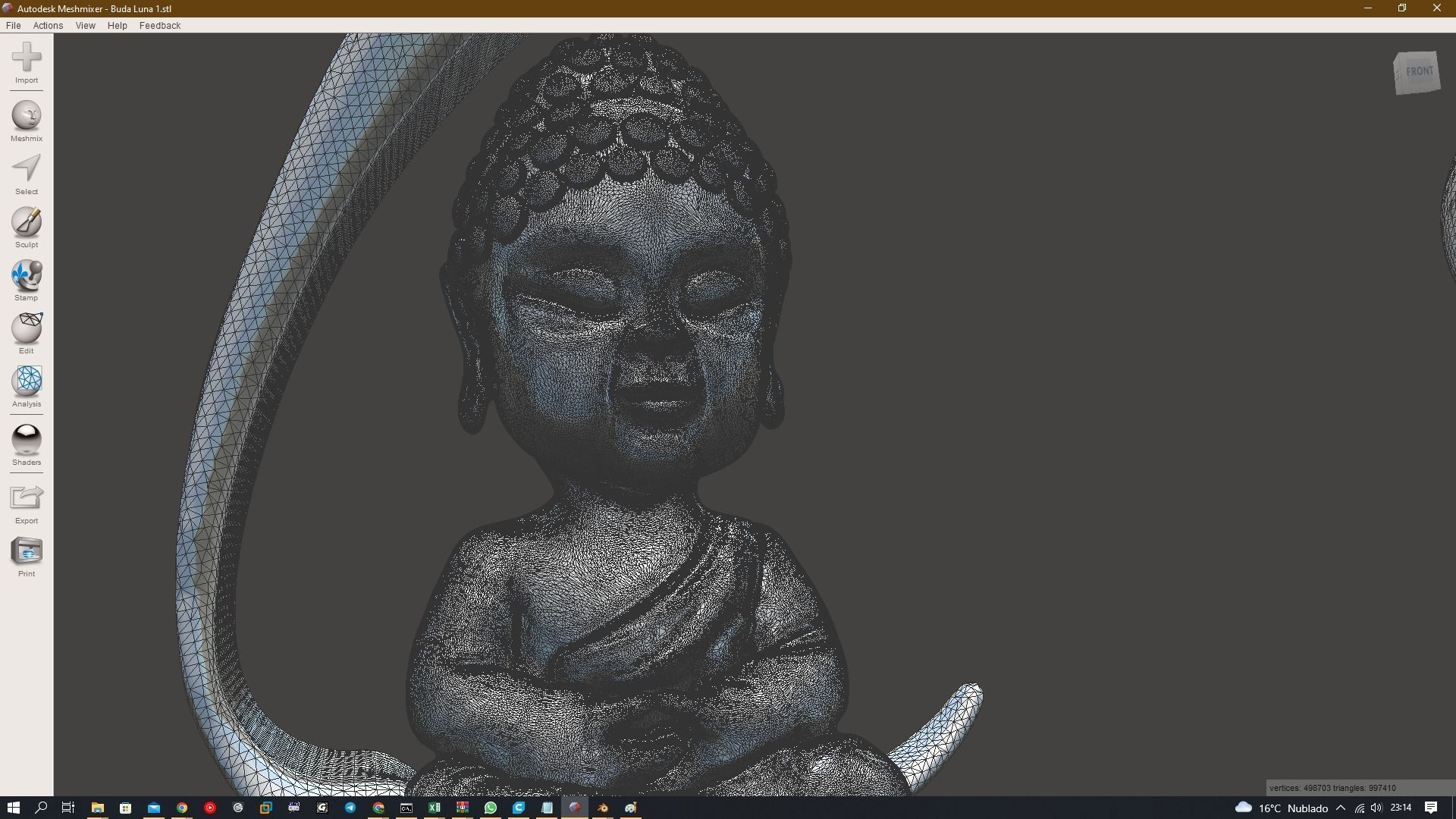 BackFlow Incense Burner Buddha and Moon for 3D print model 3D print model_8