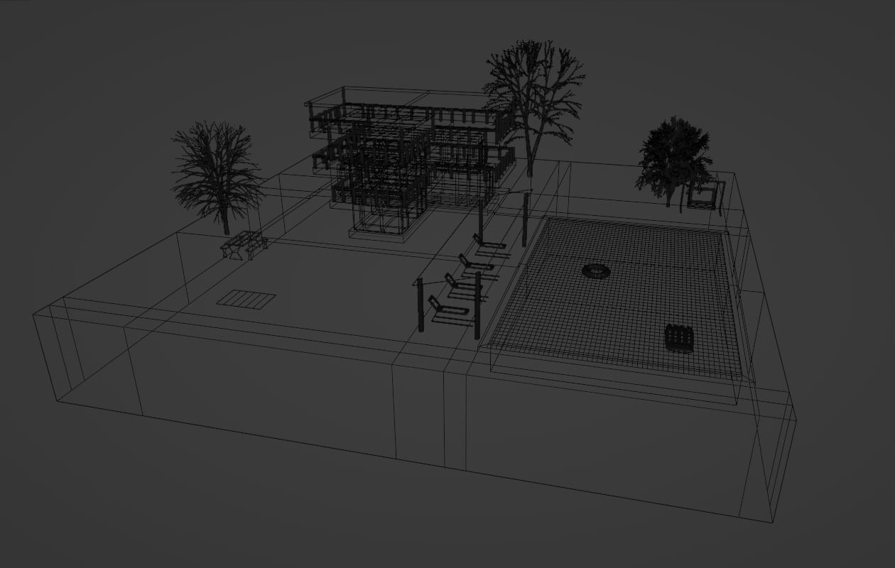 Villa Design Low-poly 3D model_5