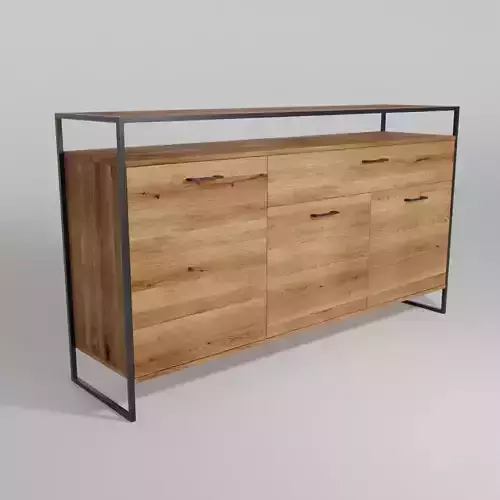 Wooden cabinet with frame