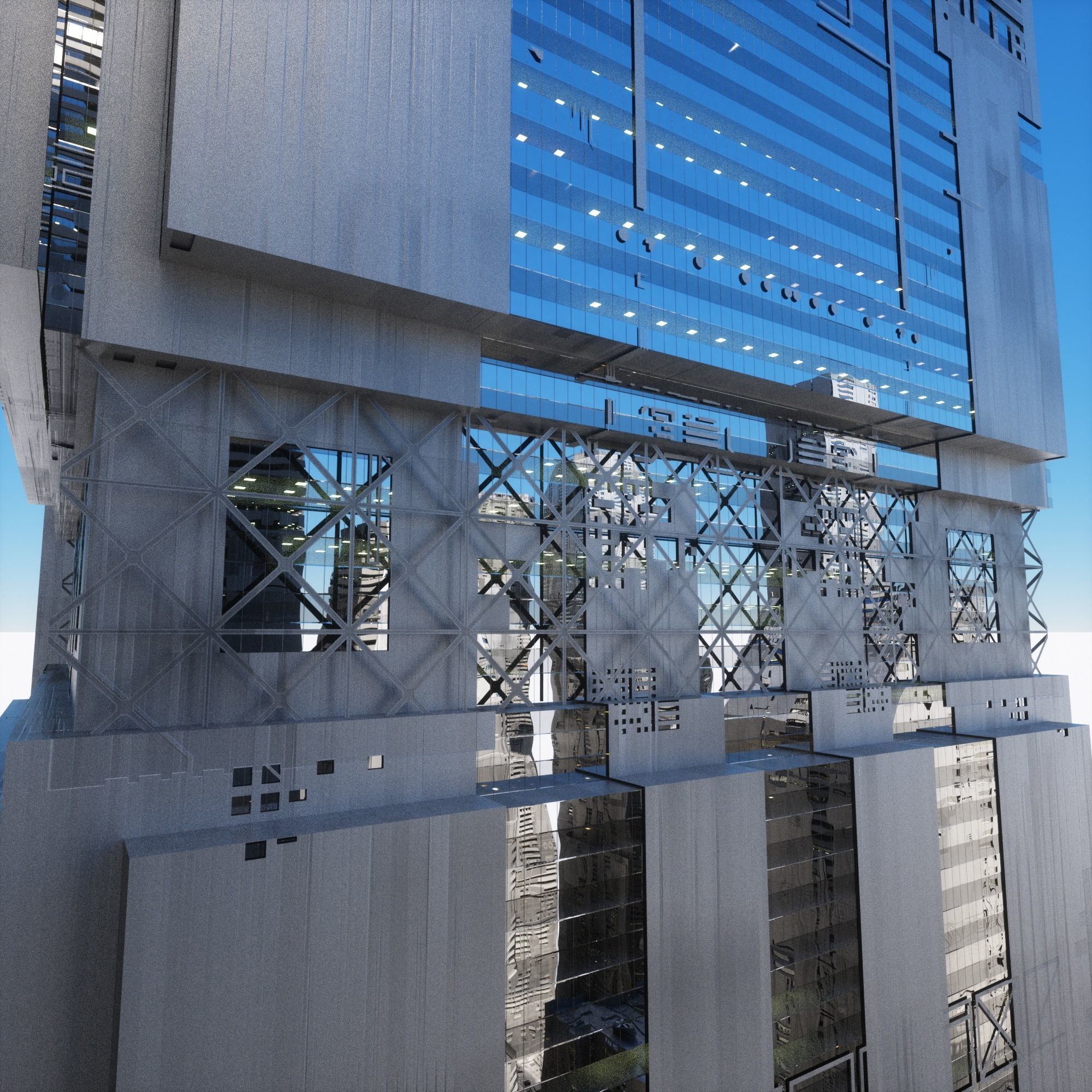 Ultra Detailed Sci-Fi Megastructures - Kit Bash - C4D Octane 3D model_11