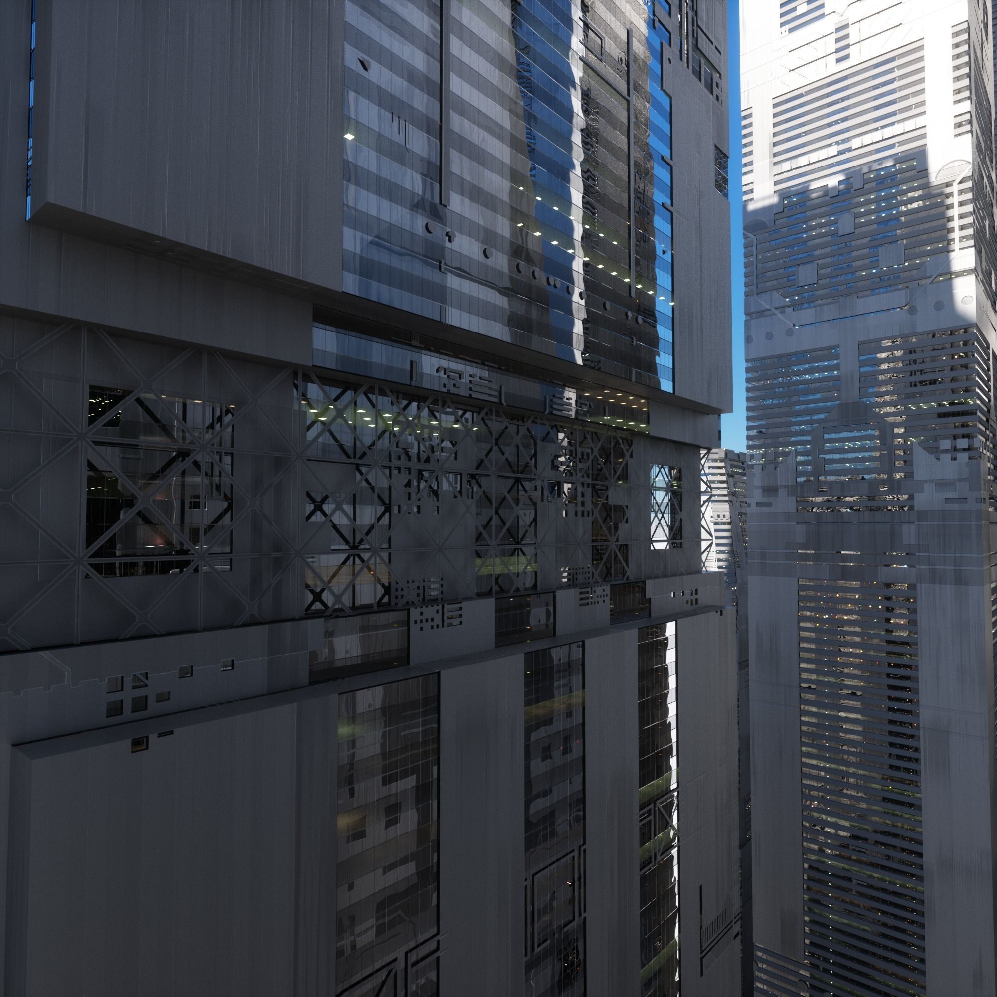 Ultra Detailed Sci-Fi Megastructures - Kit Bash - C4D Octane 3D model_12
