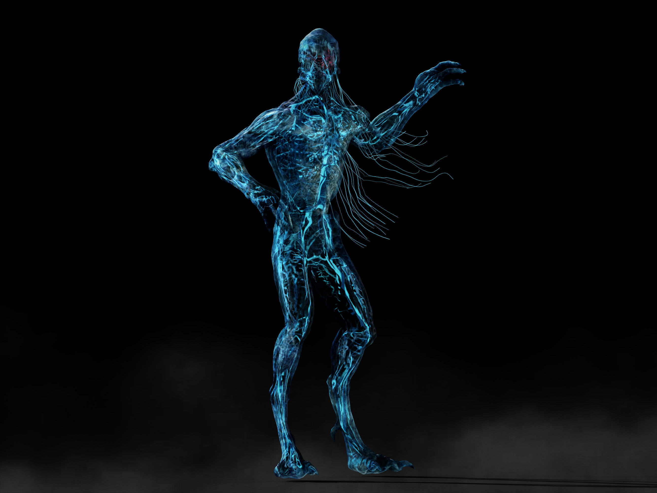 Alien Circulatory System Low-poly 3D model_5