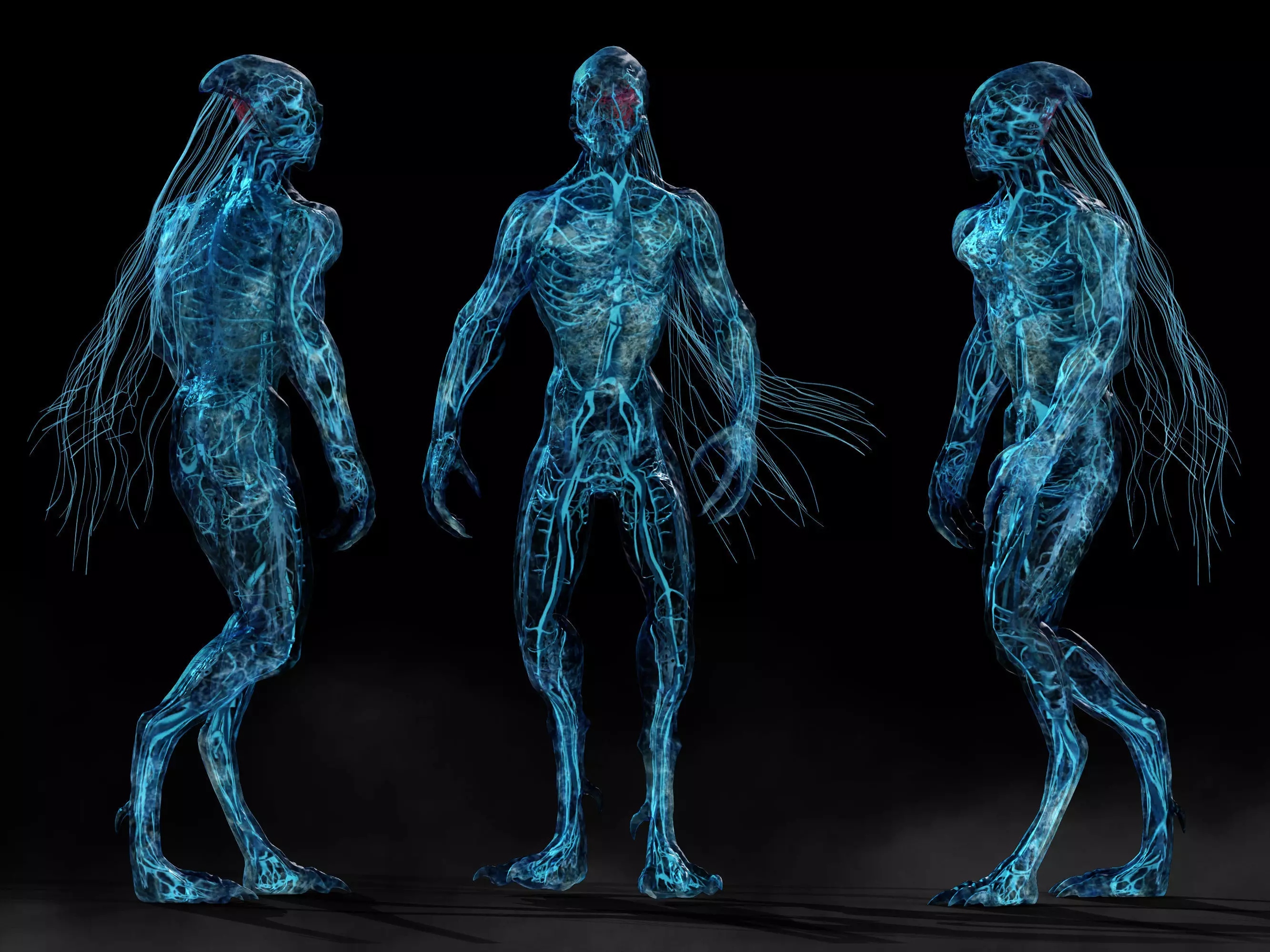 Alien Circulatory System Low-poly 3D model_0