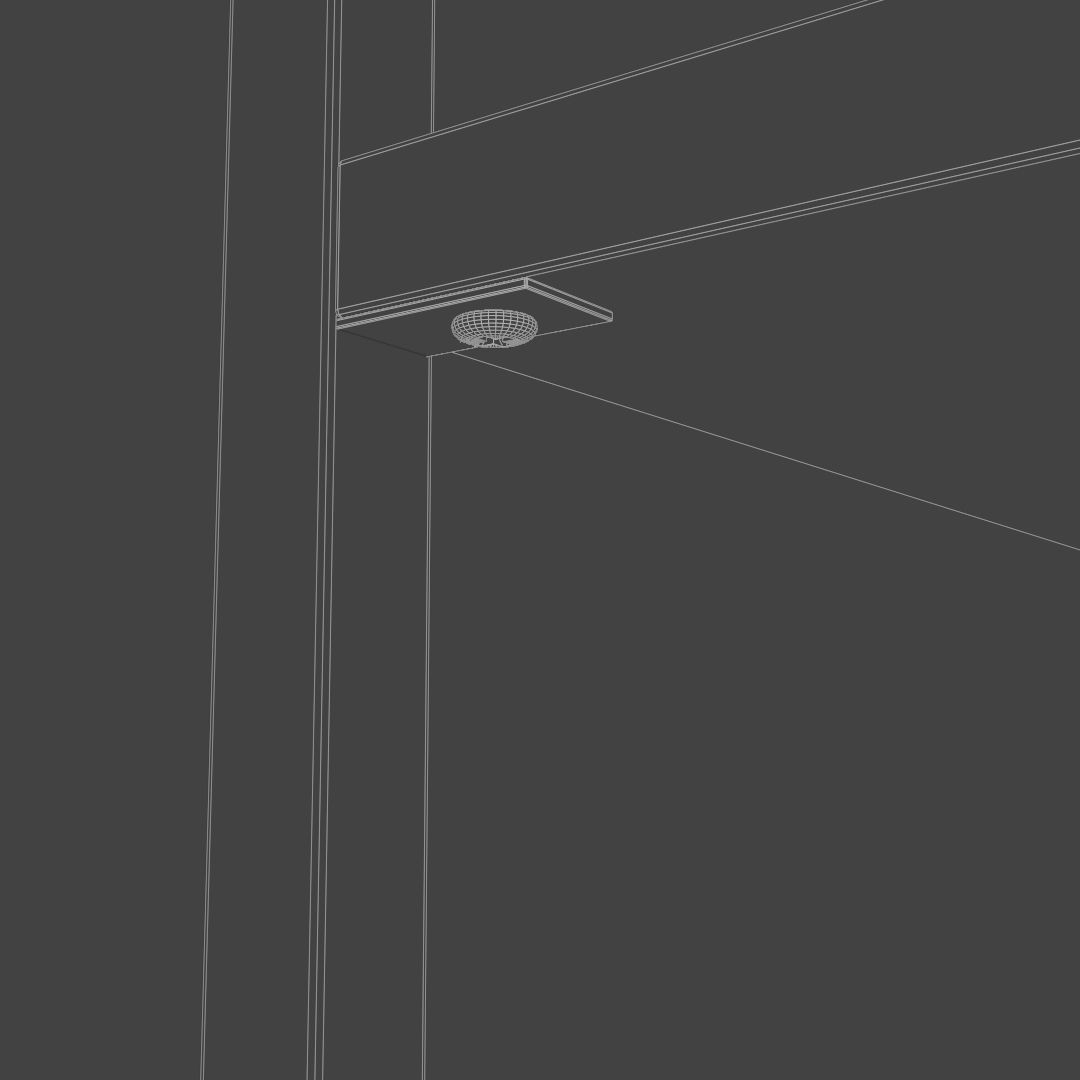 Metal frame regale with wooden shelf 3D model_9