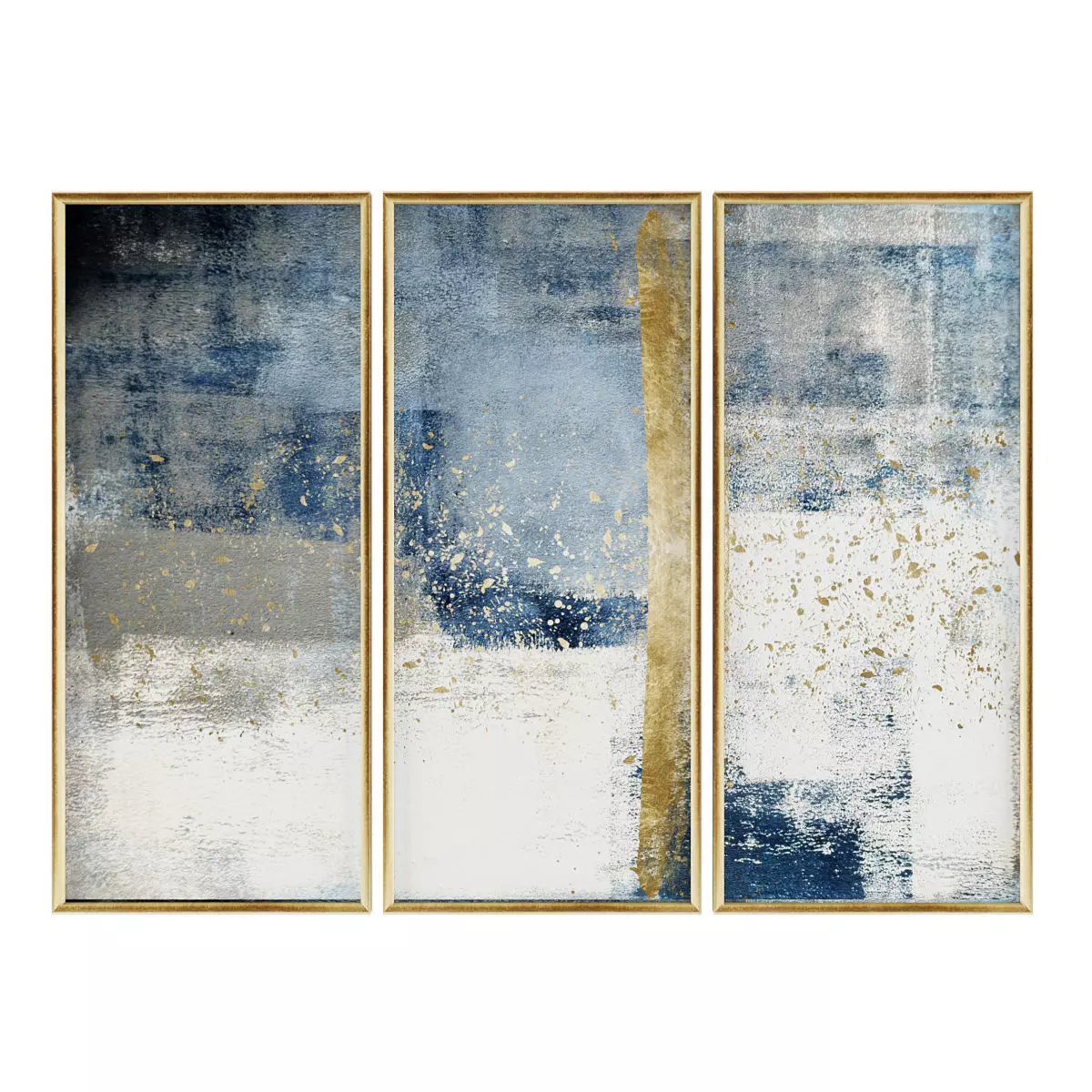 Pictures310 three framed abstract paintings gold Low-poly 3D model_0