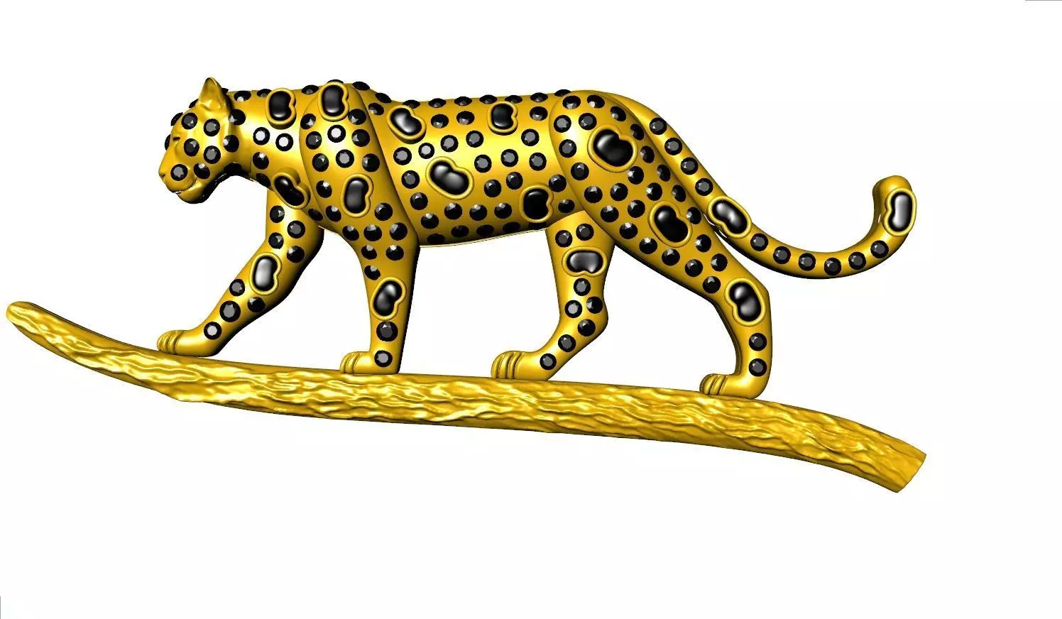 Panther pendant and brooch 3D print model_0