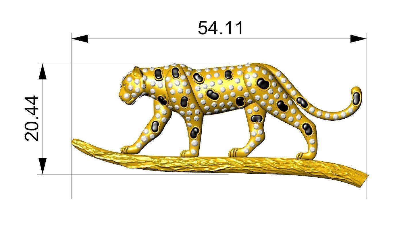 Panther pendant and brooch 3D print model_1