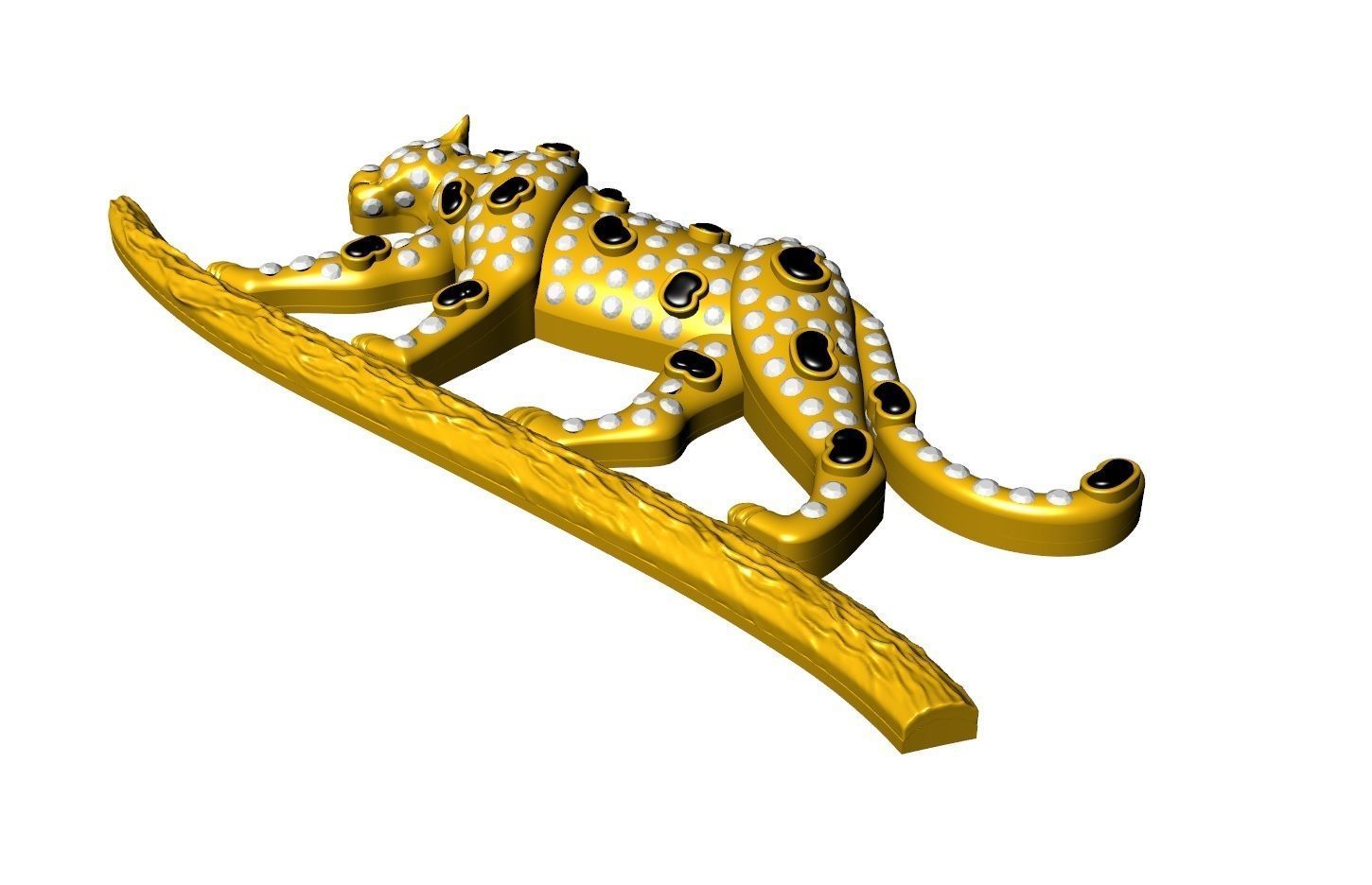 Panther pendant and brooch 3D print model_2