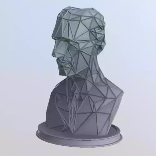 NIKOLA TESLA BUST WIREFRAME VORONOI WIREMESH MESH