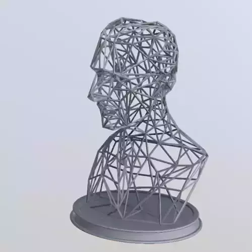 NIKOLA TESLA BUST WIREFRAME VORONOI WIREMESH MESH 3D print model