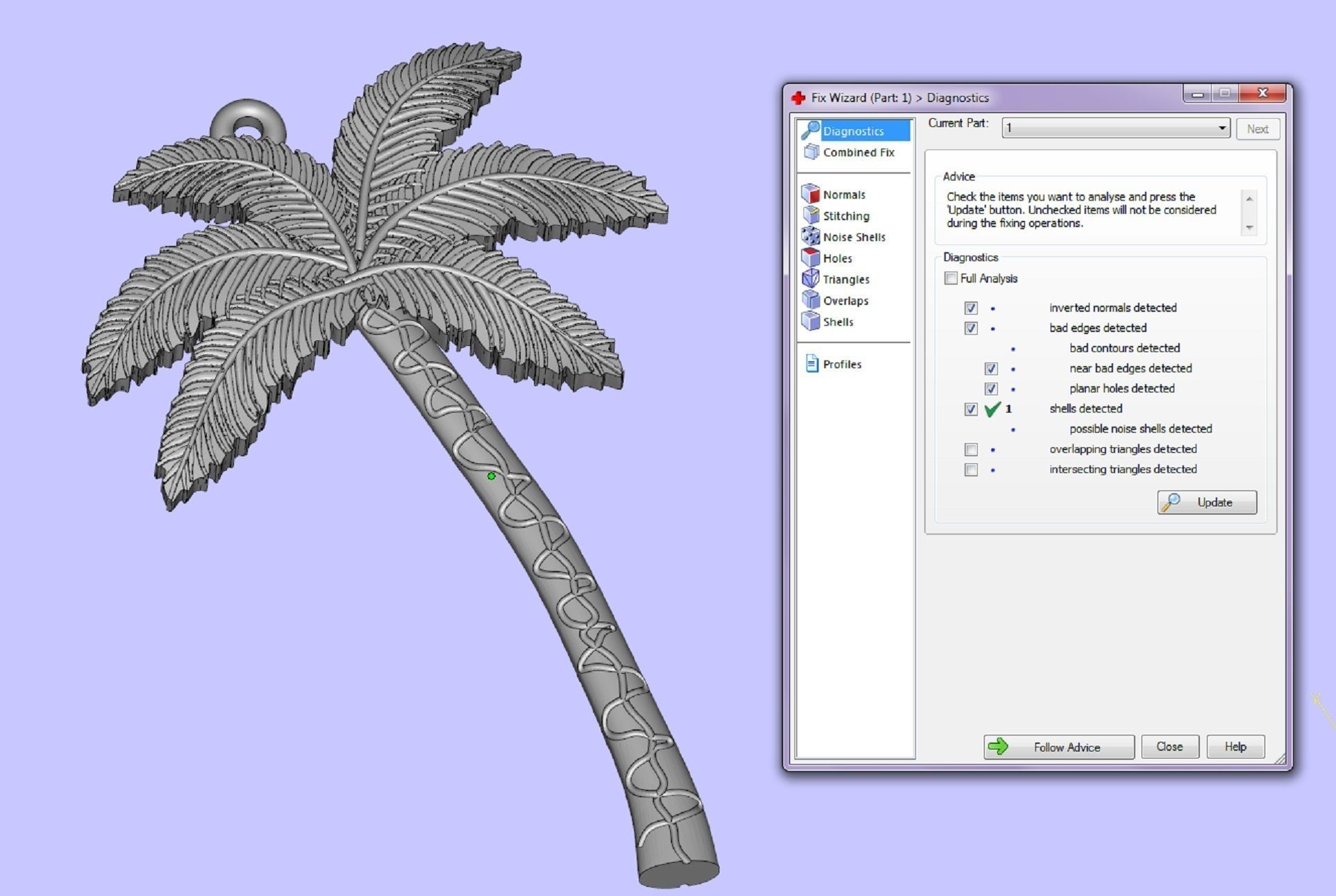 pendant Palm two options 3D print model_6