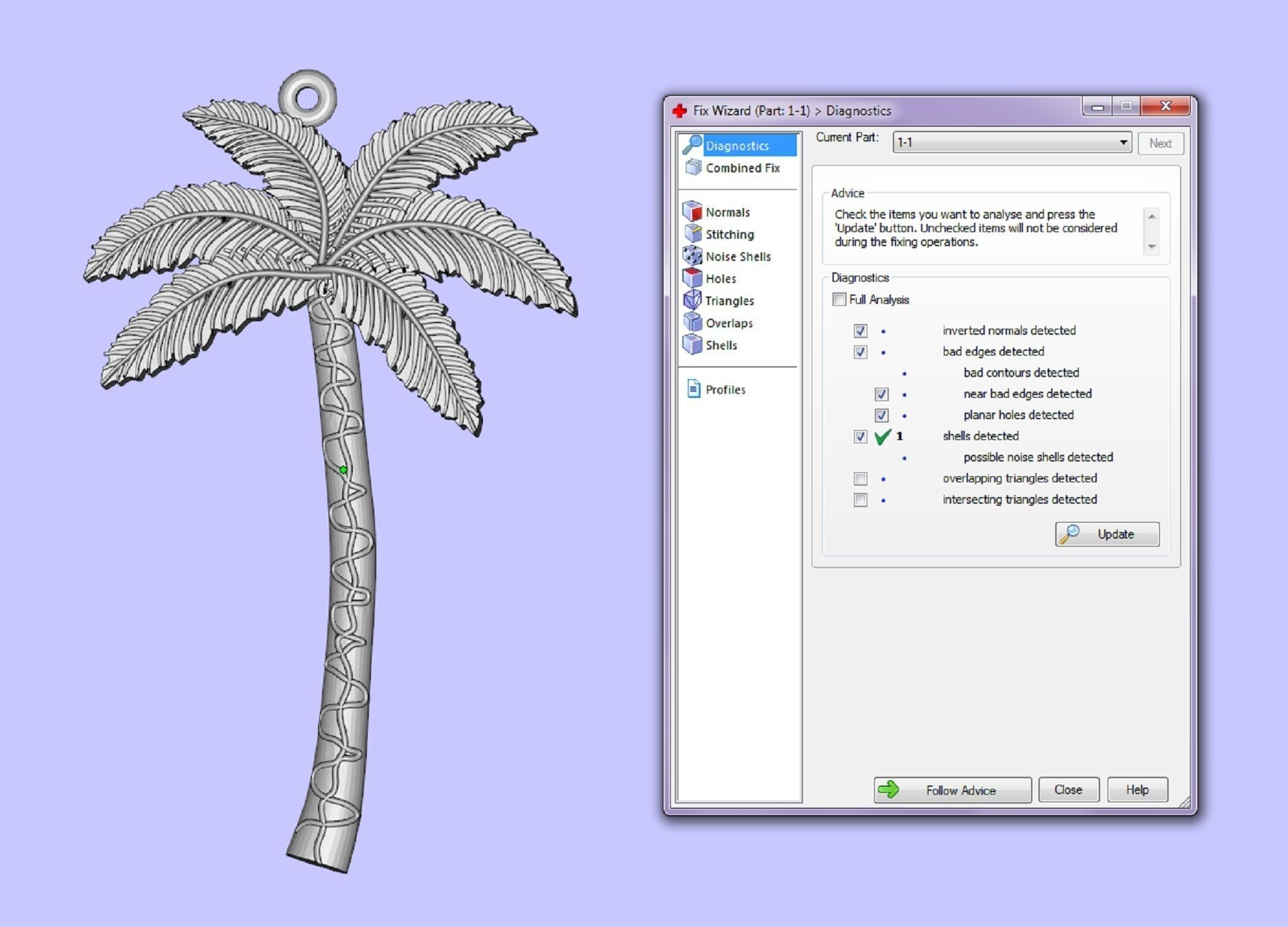 pendant Palm two options 3D print model_7