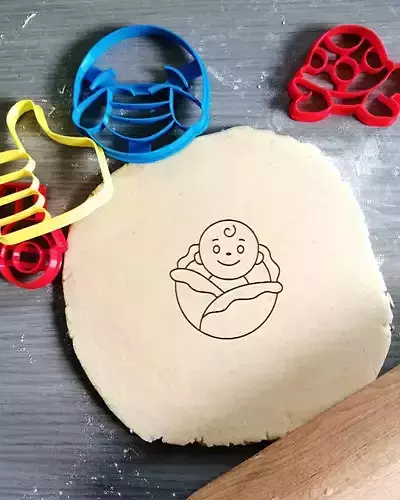 Baby Boy Cabbage Cookie Cutter 3D print model