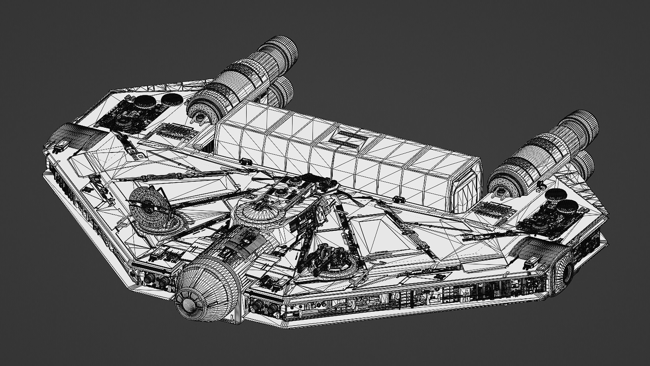 YT-3100 Cargoweb-class corellian freighter - Star Wars 3D model_7