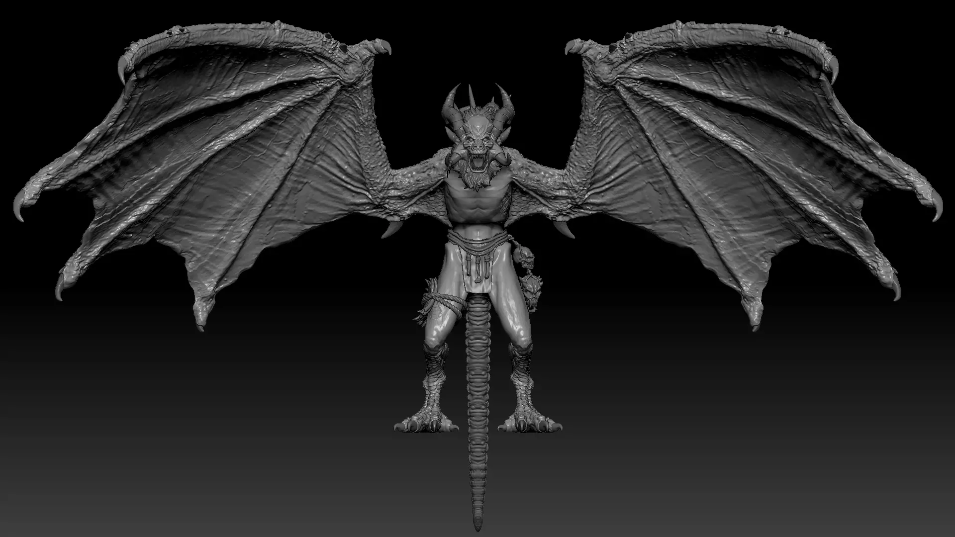 Harpy Vampire High Quality Sculpt 3D model_0