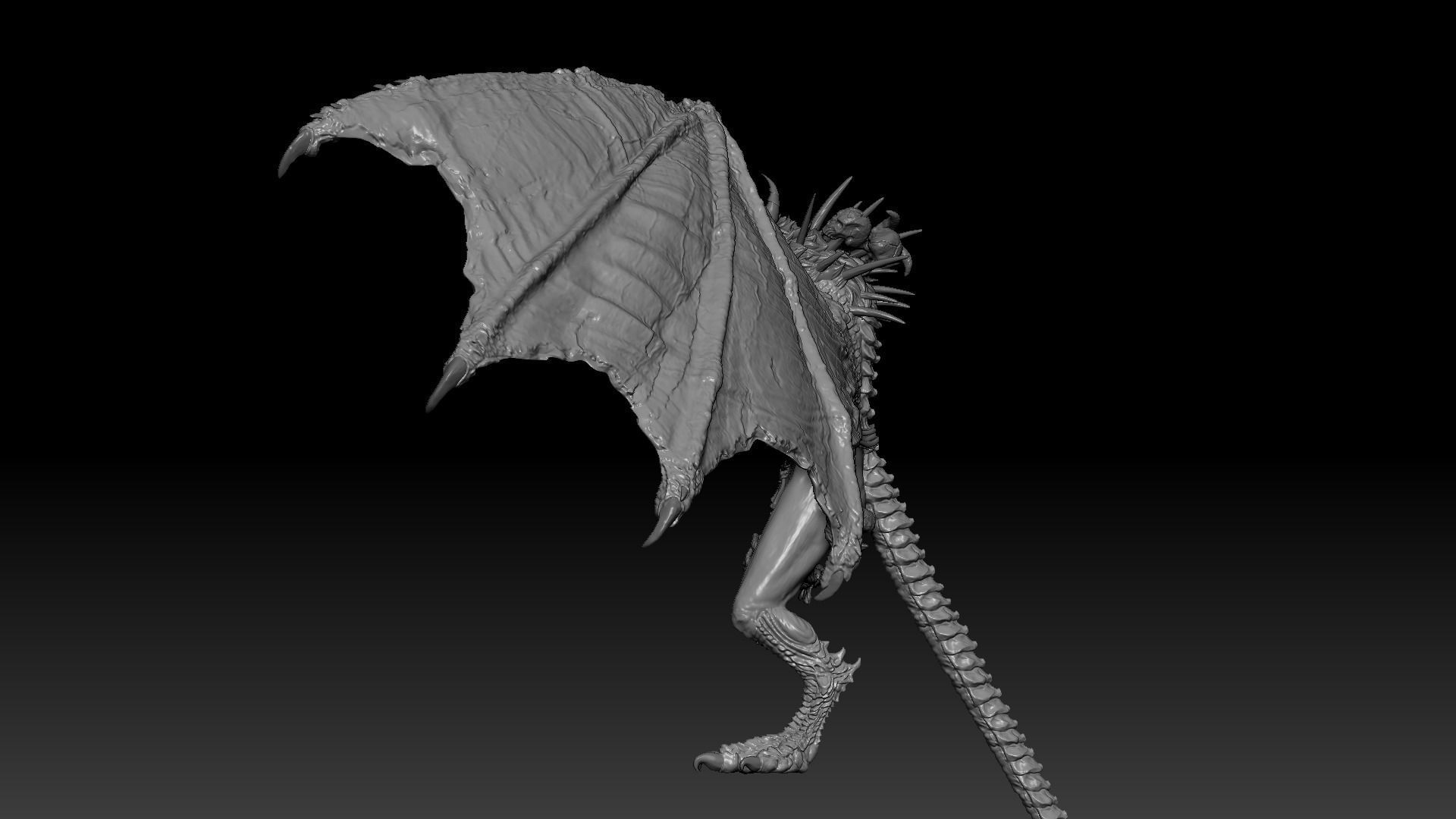 Harpy Vampire High Quality Sculpt 3D model_3